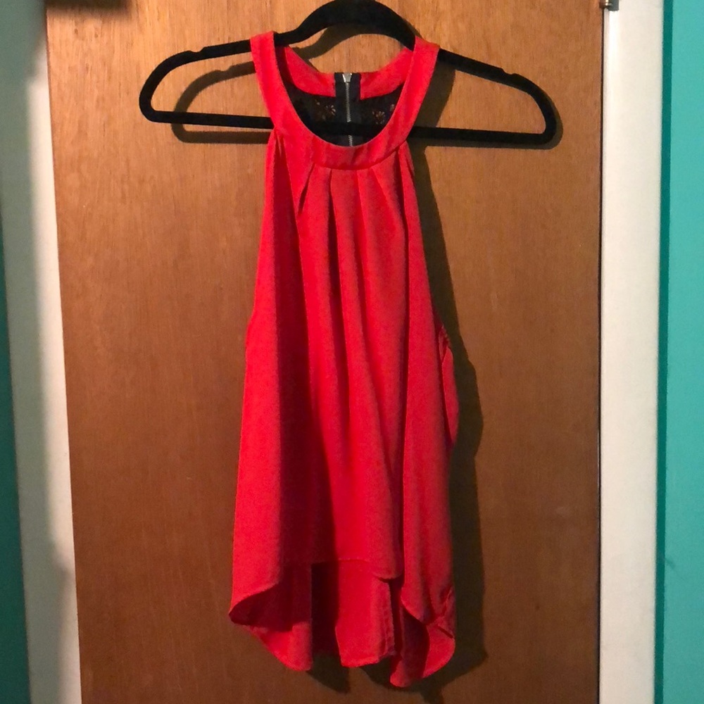 Red halter top